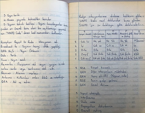 8-Radyo Amatörlüü ile ilgili tuttuum notlardan.